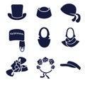 Different types of womenÃ¢â¬â¢s hats and headdresses